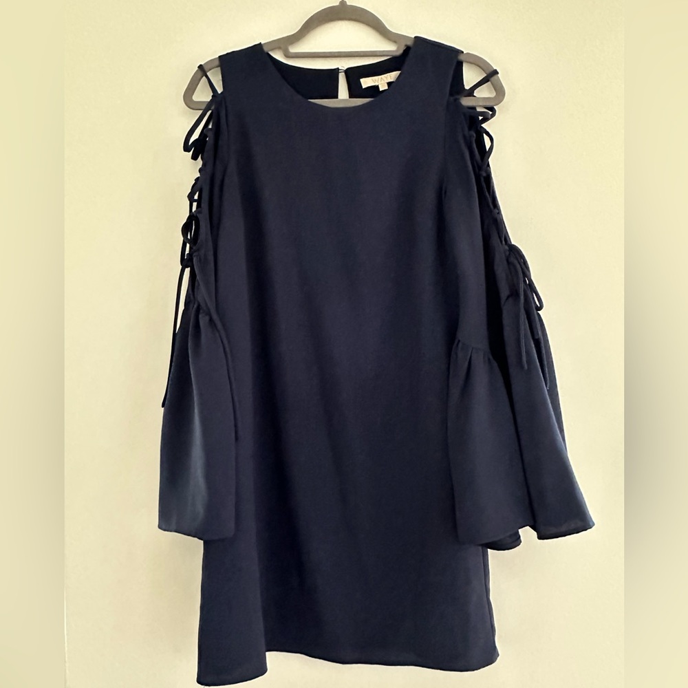 WAYF NAVY BLUE XS dress - perfect for work and amazing material, barely worn
